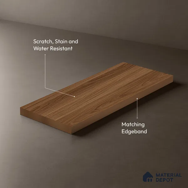 Wooden Look LM 19270 Raw Walnut 8 ft x 4 ft Texture Finish Decorative Laminate - 1 mm | Suitable for TV Unit, Wardrobe, Kitchen Cabinets