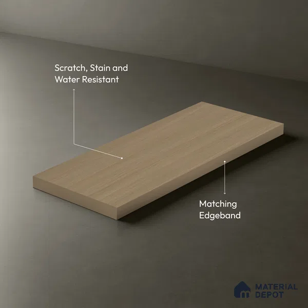 Wooden Look LM 19282 Kiri Pinus 8 ft x 4 ft Suede Finish Decorative Laminate - 1 mm | Suitable for TV Unit, Wardrobe, Kitchen Cabinets