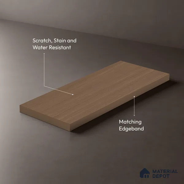 Wooden Look LM 19283 Est. White Pinus 8 ft x 4 ft Suede Finish Decorative Laminate - 1 mm | Suitable for TV Unit, Wardrobe, Kitchen Cabinets