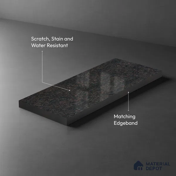 Rustic Look LM 19300 Asphalt Concrete 8 ft x 4 ft Glossy Finish Decorative Laminate - 1 mm | Suitable for TV Unit, Wardrobe, Kitchen Cabinets