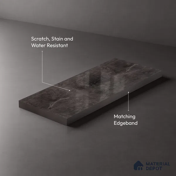 Wooden Look LM 19303 Greek Slate 1 8 ft x 4 ft Glossy Finish Decorative Laminate - 1 mm | Suitable for TV Unit, Wardrobe, Kitchen Cabinets
