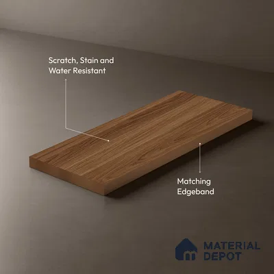 Wooden Look LM 19312 Raw Walnut 8 ft x 4 ft Matte Finish Decorative Laminate - 1 mm | Suitable for TV Unit, Wardrobe, Kitchen Cabinets