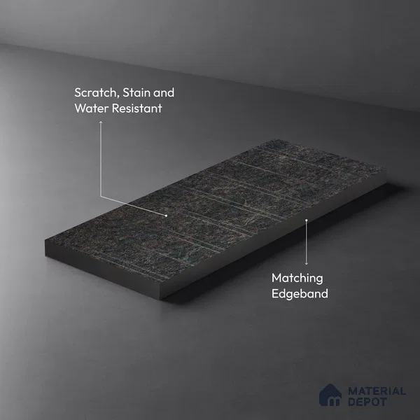 Stone Look LM 19320 Asphalt Concrete 8 ft x 4 ft Texture Finish Decorative Laminate - 1 mm | Suitable for TV Unit, Wardrobe, Kitchen Cabinets