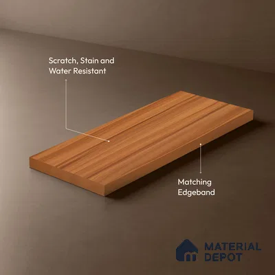 Wooden Look LM 19327 Waterloo Walnut 8 ft x 4 ft Texture Finish Decorative Laminate - 1 mm | Suitable for TV Unit, Wardrobe, Kitchen Cabinets