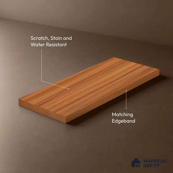 Wooden Look LM 19327 Waterloo Walnut 8 ft x 4 ft Texture Finish Decorative Laminate - 1 mm | Suitable for TV Unit, Wardrobe, Kitchen Cabinets