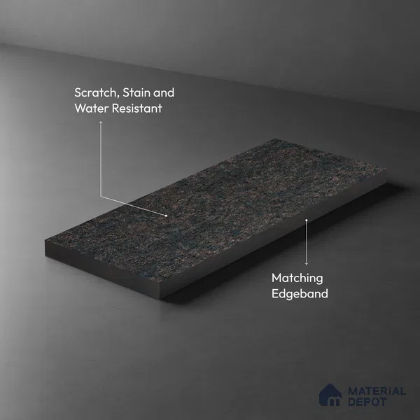Stone Look LM 19334 Asphalt Concrete 8 ft x 4 ft Suede Finish Decorative Laminate - 1 mm | Suitable for TV Unit, Wardrobe, Kitchen Cabinets