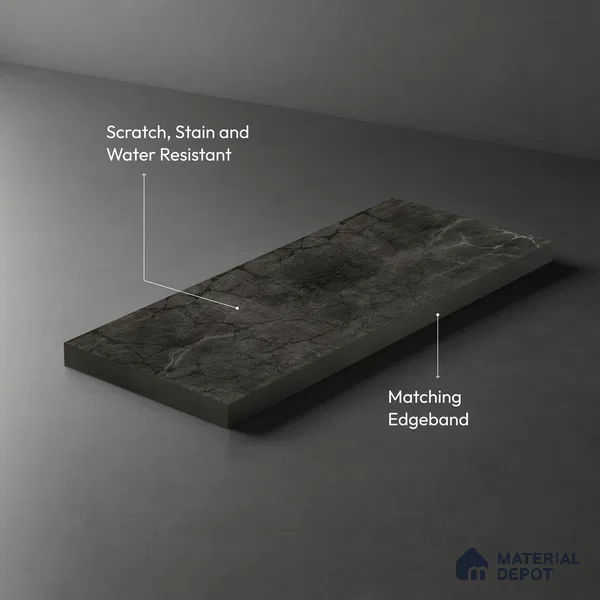 Stone Look LM 19336 Greek Slate 1 8 ft x 4 ft Texture Finish Decorative Laminate - 1 mm | Suitable for TV Unit, Wardrobe, Kitchen Cabinets