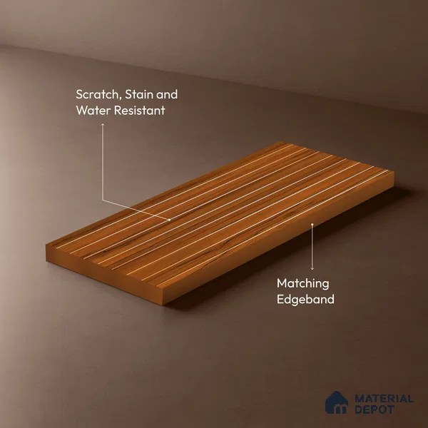 Wooden Look LM 19337 Apple Wood Usa 8 ft x 4 ft Texture Finish Decorative Laminate - 1 mm | Suitable for TV Unit, Wardrobe, Kitchen Cabinets