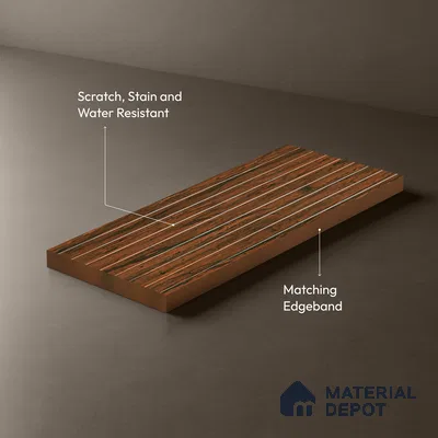 Wooden Look LM 19338 Tropical Wood 8 ft x 4 ft Texture Finish Decorative Laminate - 1 mm | Suitable for TV Unit, Wardrobe, Kitchen Cabinets