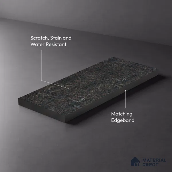 Stone Look LM 19343 Asphalt Concrete 8 ft x 4 ft Texture Finish Decorative Laminate - 1 mm | Suitable for TV Unit, Wardrobe, Kitchen Cabinets