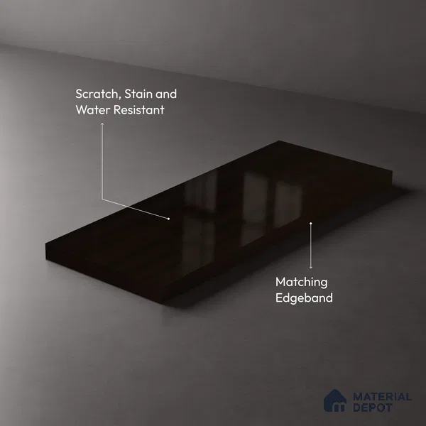 Wooden Look LM 19348 Brown Ipe 8 ft x 4 ft Glossy Finish Decorative Laminate - 1 mm | Suitable for TV Unit, Wardrobe, Kitchen Cabinets