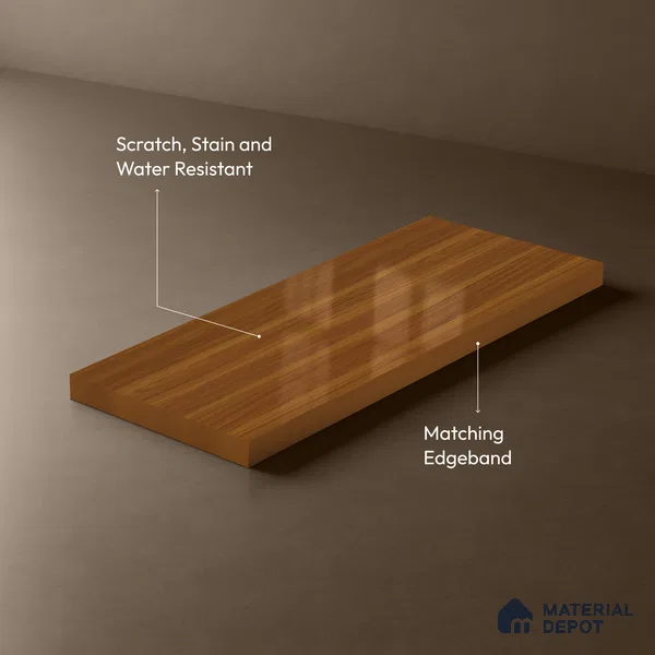 Wooden Look LM 19355 English Juglans 8 ft x 4 ft Glossy Finish Decorative Laminate - 1 mm | Suitable for TV Unit, Wardrobe, Kitchen Cabinets
