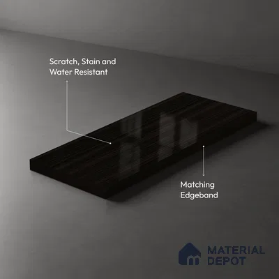 Wooden Look LM 19361 Tacna Teak 8 ft x 4 ft Glossy Finish Decorative Laminate - 1 mm | Suitable for TV Unit, Wardrobe, Kitchen Cabinets