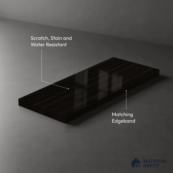 Wooden Look LM 19361 Tacna Teak 8 ft x 4 ft Glossy Finish Decorative Laminate - 1 mm | Suitable for TV Unit, Wardrobe, Kitchen Cabinets