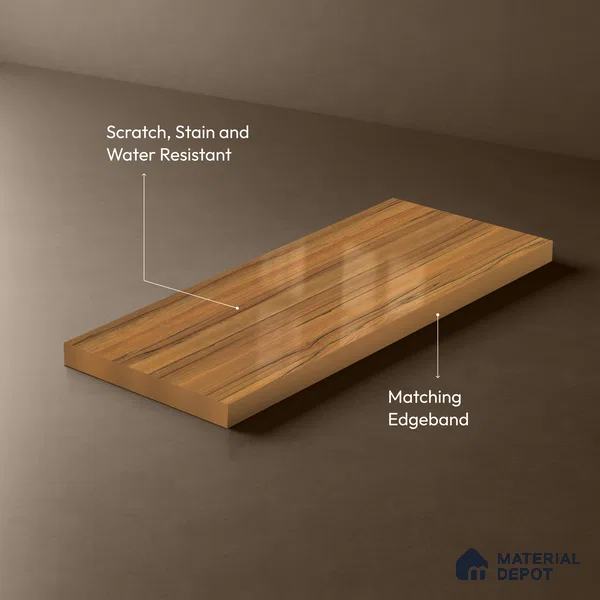 Wooden Look LM 19367 Apple Wood Uk 8 ft x 4 ft Glossy Finish Decorative Laminate - 1 mm | Suitable for TV Unit, Wardrobe, Kitchen Cabinets