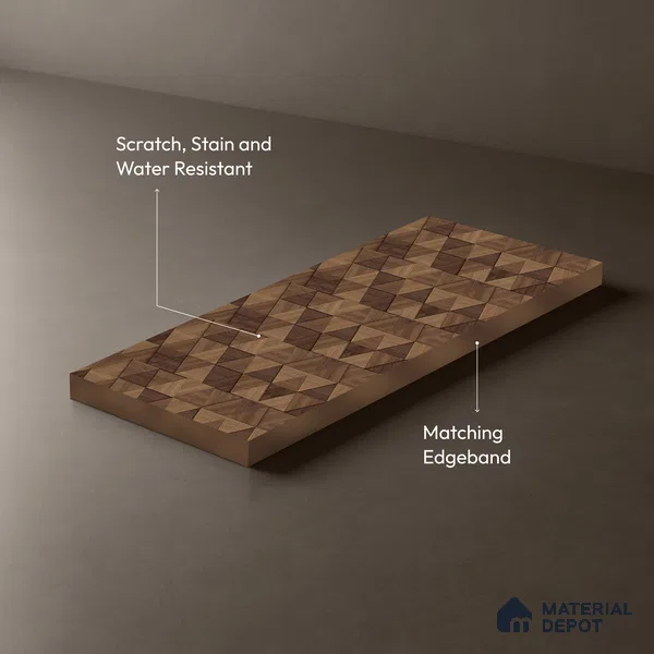 Digital Look LM 19374 Delta Blocks 8 ft x 4 ft Matte Finish Decorative Laminate - 1 mm | Suitable for TV Unit, Wardrobe, Kitchen Cabinets