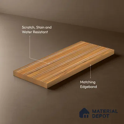 Wooden Look LM 19380 Apple Wood Uk 8 ft x 4 ft Texture Finish Decorative Laminate - 1 mm | Suitable for TV Unit, Wardrobe, Kitchen Cabinets