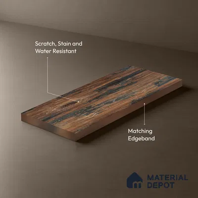 Wooden Look LM 19389 Brazil Wood 8 ft x 4 ft Texture Finish Decorative Laminate - 1 mm | Suitable for TV Unit, Wardrobe, Kitchen Cabinets