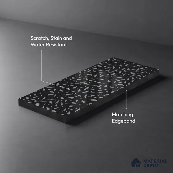 Patterned Look LM 19390 Grey Feather 8 ft x 4 ft Glossy Finish Decorative Laminate - 1 mm | Suitable for Bedroom, TV Unit, Wardrobe