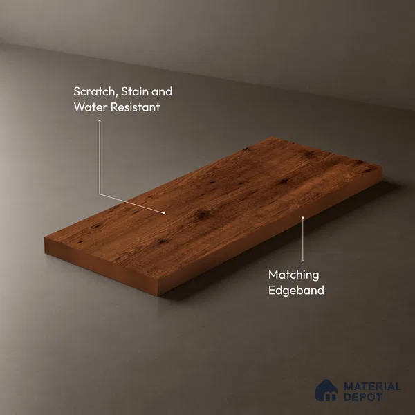 Wooden Look LM 19393 Tyrol Pine 8 ft x 4 ft Suede Finish Decorative Laminate - 1 mm | Suitable for TV Unit, Wardrobe, Kitchen Cabinets