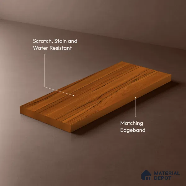 Wooden Look LM 19396 Apple Wood Usa 8 ft x 4 ft Suede Finish Decorative Laminate - 1 mm | Suitable for TV Unit, Wardrobe, Kitchen Cabinets