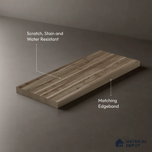 Wooden Look LM 19397 Walnut Lumber 8 ft x 4 ft Suede Finish Decorative Laminate - 1 mm | Suitable for TV Unit, Wardrobe, Kitchen Cabinets