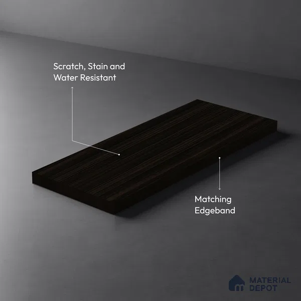 Wooden Look LM 19398 Tacna Teak 8 ft x 4 ft Suede Finish Decorative Laminate - 1 mm | Suitable for TV Unit, Wardrobe, Kitchen Cabinets
