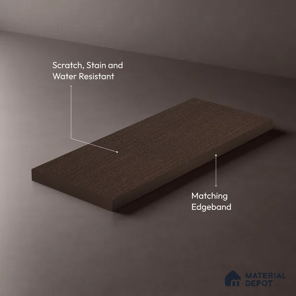 Wooden Look LM 19401 Natural Wenge 8 ft x 4 ft Suede Finish Decorative Laminate - 1 mm | Suitable for TV Unit, Wardrobe, Kitchen Cabinets