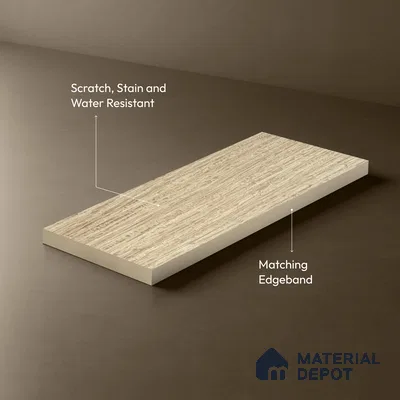 Wooden Look LM 19407 Mali Mahogany 8 ft x 4 ft Suede Finish Decorative Laminate - 1 mm | Suitable for TV Unit, Wardrobe, Kitchen Cabinets