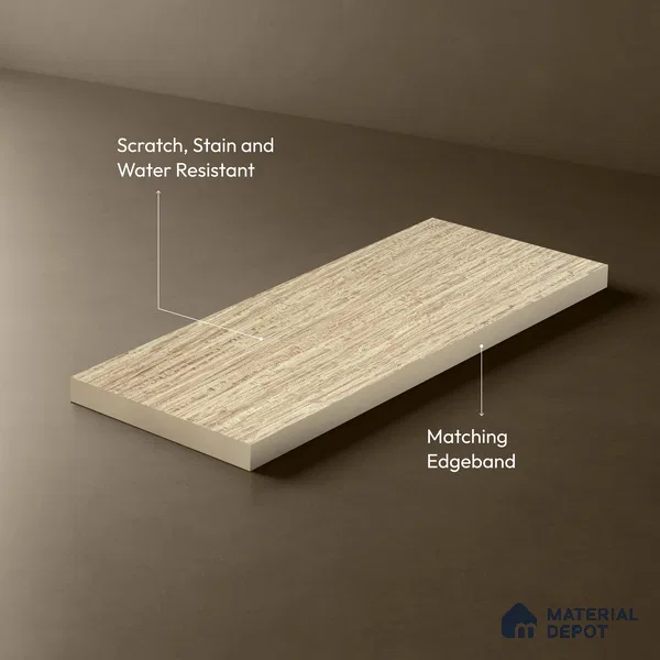 Wooden Look LM 19407 Mali Mahogany 8 ft x 4 ft Suede Finish Decorative Laminate - 1 mm | Suitable for TV Unit, Wardrobe, Kitchen Cabinets