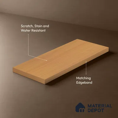 Wooden Look LM 19411 Basel Beech 8 ft x 4 ft Suede Finish Decorative Laminate - 1 mm | Suitable for TV Unit, Wardrobe, Kitchen Cabinets