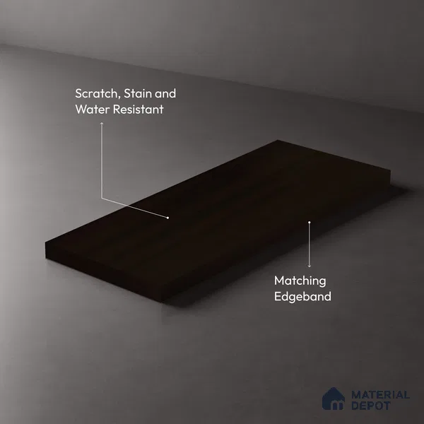 Wooden Look LM 19413 Brown Ipe 8 ft x 4 ft Suede Finish Decorative Laminate - 1 mm | Suitable for TV Unit, Wardrobe, Kitchen Cabinets