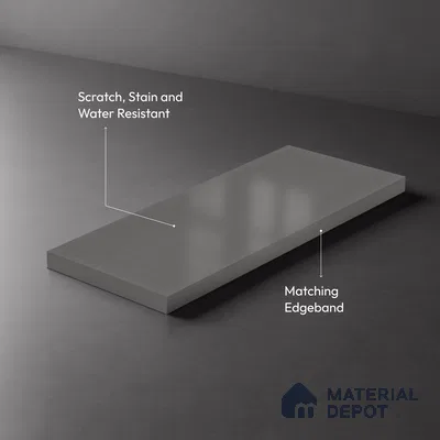 Solid Colors Look LM 23637 Silver Foil 8 ft x 4 ft Matte Finish Decorative Laminate - 1 mm | Suitable for Living Room, Kitchen, Office