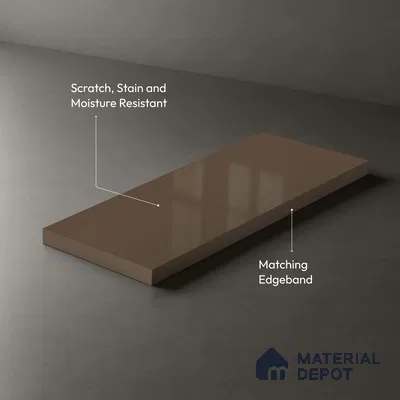 HGL 253 Metallic Gloss Sienna 8 ft x 4 ft Laminate - 1 mm | Suitable for Living Room, Kitchen, Office