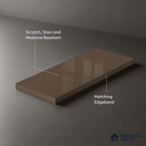 HGL 253 Metallic Gloss Sienna 8 ft x 4 ft Laminate - 1 mm | Suitable for Living Room, Kitchen, Office