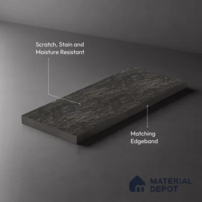 Marble Look LM 01779 Dark Purple Marble 8 ft x 4 ft Sea Rocks Finish Decorative Laminate - 1 mm | Suitable for TV Unit, Wardrobe, Kitchen Cabinets