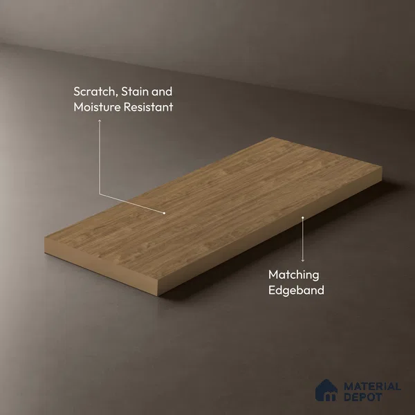 Wooden Look LM 18574 Nerolam Modish Dabema Walnut 8 ft x 4 ft Laminate - 1 mm | Suitable for TV Unit, Wardrobe, Kitchen Cabinets