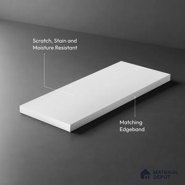 LM 18762 Coconut White 8 ft x 4 ft Texture Finish Decorative Laminate - 1 mm | Suitable for TV Unit, Wardrobe, Kitchen Cabinets
