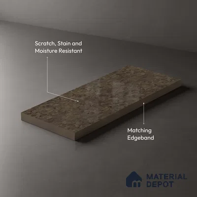 Stone Look LM 18764 Caramel Calacatta 8 ft x 4 ft Texture Finish Decorative Laminate - 1 mm | Suitable for TV Unit, Wardrobe, Kitchen Cabinets