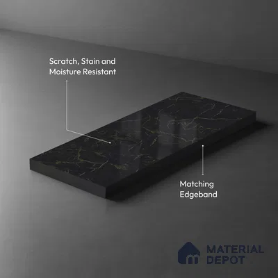 Stone Look LM 18768 Venatino Gold 8 ft x 4 ft Texture Finish Decorative Laminate - 1 mm | Suitable for TV Unit, Wardrobe, Kitchen Cabinets