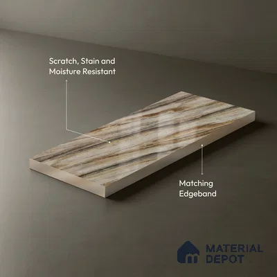 Marble Look LM 18770 Iiiusion Bronze Marble 8 ft x 4 ft Texture Finish Decorative Laminate - 1 mm | Suitable for TV Unit, Wardrobe, Kitchen Cabinets