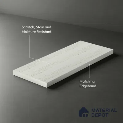 Marble Look LM 18771 Makrana Albeta Marble 8 ft x 4 ft Texture Finish Decorative Laminate - 1 mm | Suitable for TV Unit, Wardrobe, Kitchen Cabinets