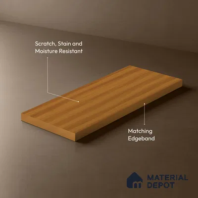 Wooden Look LM 18775 Toasted Hazelnut 8 ft x 4 ft Texture Finish Decorative Laminate - 1 mm | Suitable for TV Unit, Wardrobe, Kitchen Cabinets