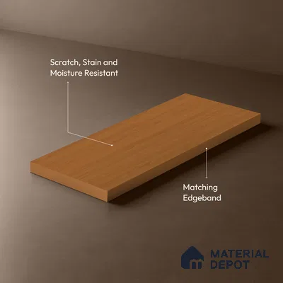Wooden Look LM 18780 Saffron Oak 8 ft x 4 ft Texture Finish Decorative Laminate - 1 mm | Suitable for TV Unit, Wardrobe, Kitchen Cabinets