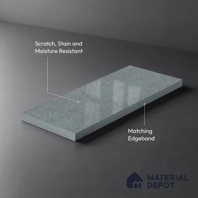 Stone Look LM 20143 Heather Grey Slate 8 ft x 4 ft Texture Finish Decorative Laminate - 1 mm | Suitable for TV Unit, Wardrobe, Kitchen Cabinets