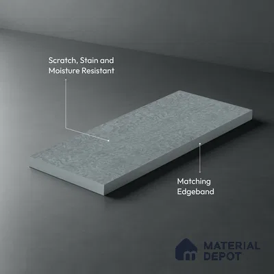 Stone Look LM 21222 Heather Grey Slate 8 ft x 4 ft Texture Finish Decorative Laminate - 1 mm | Suitable for TV Unit, Wardrobe, Kitchen Cabinets