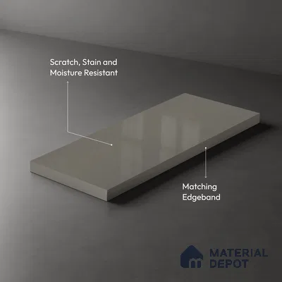 LM 21468 Sober Silver 8 ft x 4 ft Glossy Finish Decorative Laminate - 1 mm | Suitable for Living Room, Kitchen, Office