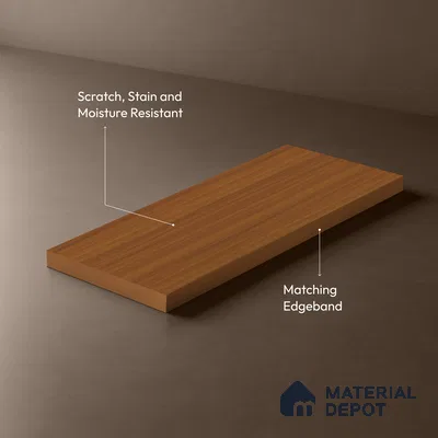 Wooden Look LM 21484 Terracotta Cherry 8 ft x 4 ft Matte Finish Decorative Laminate - 1 mm | Suitable for TV Unit, Wardrobe, Kitchen Cabinets