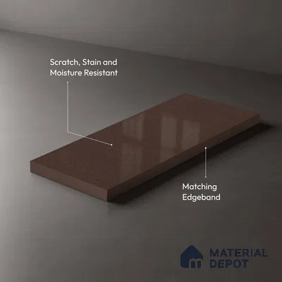 LM 21487 Americano 8 ft x 4 ft Glossy Finish Decorative Laminate - 1 mm | Suitable for Living Room, Kitchen, Office