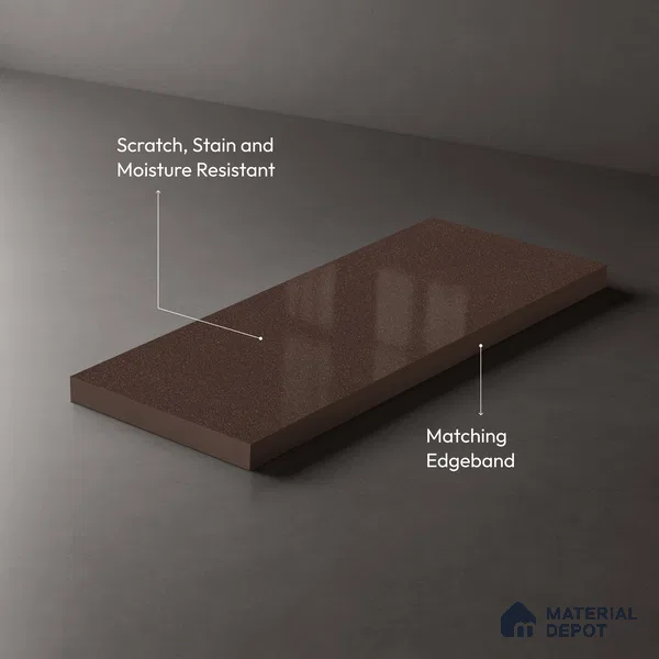 LM 21487 Americano 8 ft x 4 ft Glossy Finish Decorative Laminate - 1 mm | Suitable for Living Room, Kitchen, Office